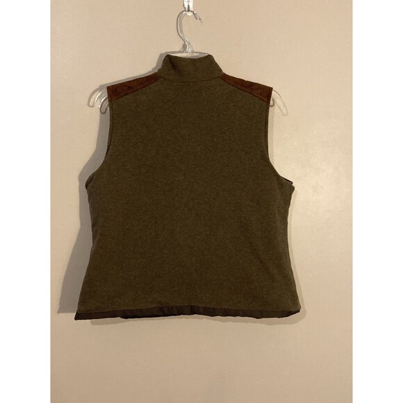 Lauren Ralph Lauren Women Reversible Vest LP L Petite Brown Knit Quilted Riding - Picture 2 of 15